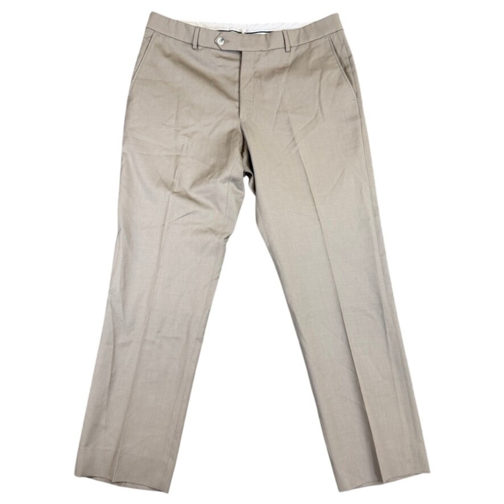 Ballin Classic Mens Super 120s Wool Dress Pants Taupe Brown Made in Canada 36